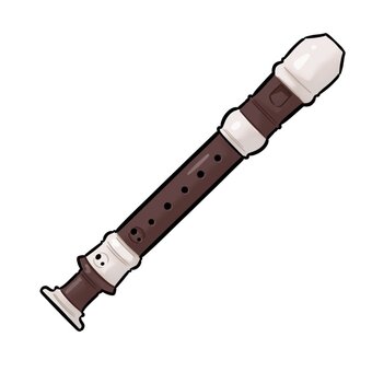 リコーダー　茶色 リコーダー,笛,縦笛,楽器,音楽,演奏,学校,教材,イラスト,アイテムのイラスト素材