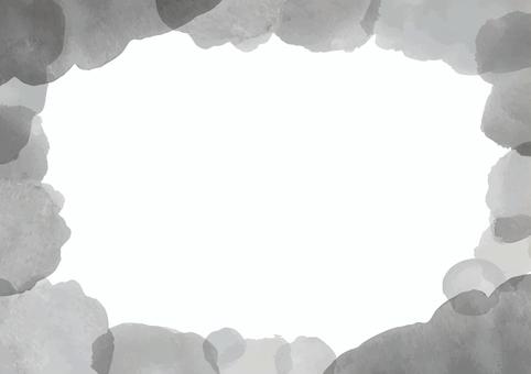 水彩フレーム_ハロウィンカラー黒4 水彩フレーム_ハロウィンカラー黒4 黒,水彩,フレーム,背景,ブラック,グレー,灰色,水彩画,手描き,絵の具のイラスト素材