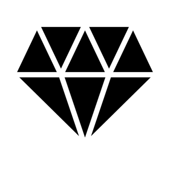 ダイヤモンドのアイコン ダイヤモンド,アイコン,ダイアモンド,宝石,黒,ダイヤ,シンプル,単体,クリスタル,アクセサリーのイラスト素材