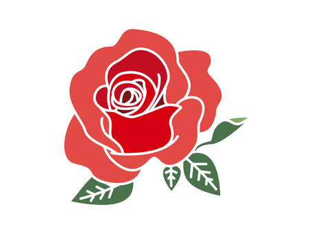 Cutout illustration of red rose, , JPG, PNG and AI