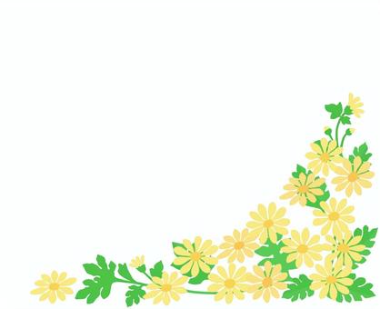 野菊の右隅かざり 野菊,花,かざり,右隅,黄色,かわいい,植物のイラスト素材