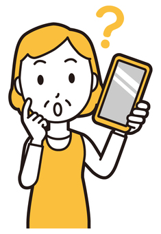  エプロンおばちゃん(黄)-164-バスト スマホ,はてな,おばちゃん,エプロン,お母さん,ママ,中年,おばさん,主婦,人物のイラスト素材