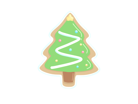 クリスマスツリーのアイシングクッキー クリスマスツリー,クリスマス,アイシングクッキー,クッキー,お菓子,パステル,手描き,焼き菓子,砂糖,かわいいのイラスト素材