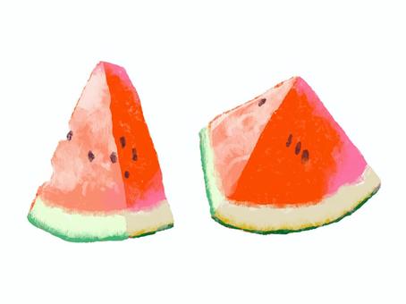 Illustration, watermelon, vegetables, fruit, 