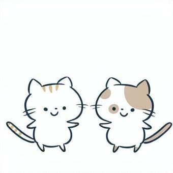 なかよしねこ/01 なかよしねこ/01 ねこ,動物,かわいい,キュート,ユニーク,なかよしのイラスト素材