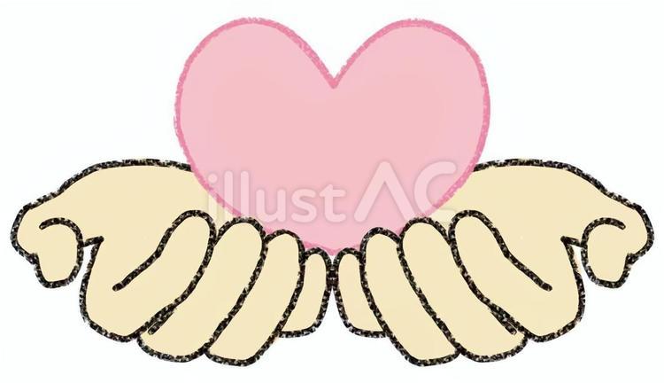 ハートを差し出す 心,ハート,癒しのイラスト素材