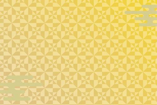 ハガキサイズ 和柄 切り違い枡 黄色 ハガキサイズ 和柄 切り違い枡 黄色 背景,和柄,和風,切り違い枡,イエロー,グラデーション,かすみ,幾何学模様,伝統的,ハガキサイズのイラスト素材