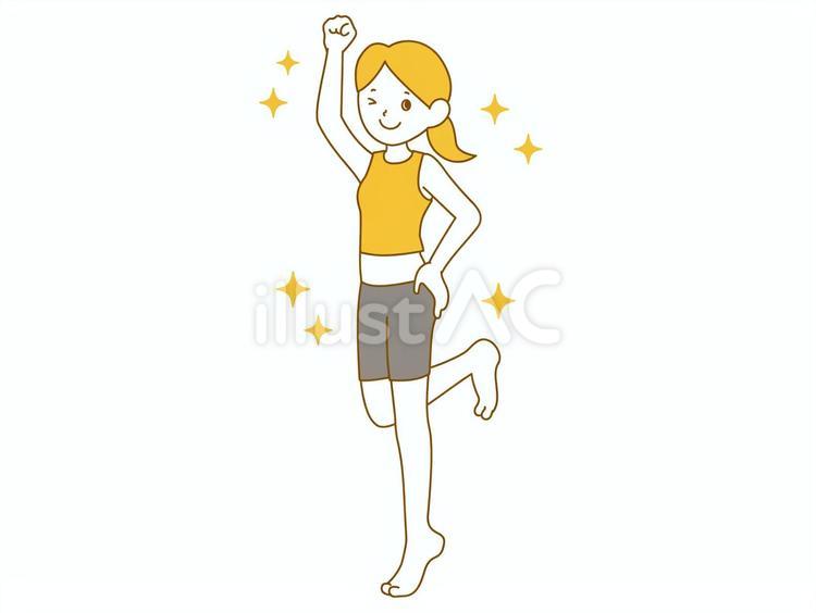 ダイエットのアフター ダイエット,痩せる,スリムのイラスト素材