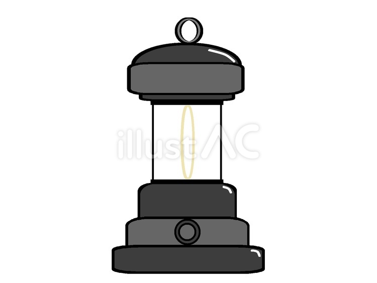 LEDランタン　真ん中透過　黒色 led,ランタン,灯りのイラスト素材