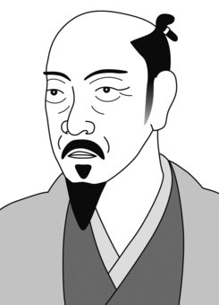 加藤清正（白黒） 加藤清正,歴史,日本史,戦国時代,安土桃山時代,武将,槍,朝鮮出兵,虎,肥後のイラスト素材