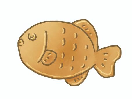 たい焼き たい焼き,おやつ,和菓子,1個,茶色,食べ物のイラスト素材