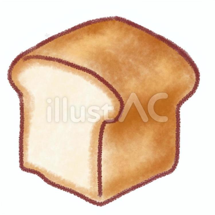 クレヨン風　食パン 食べ物,食パン,パンのイラスト素材