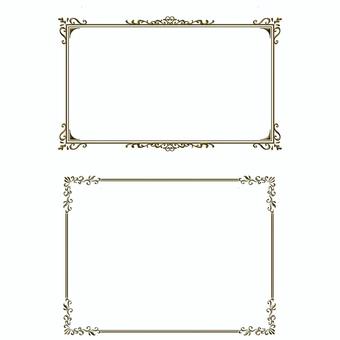 アンティーク飾り枠2種セット フレーム,手書き,手描き,アンティーク,飾り,飾り枠,エレガント,メッセージカード,おしゃれ,額縁のイラスト素材