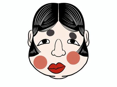 ふくわらい ふくわらい,福笑い,おかめ,正月遊び,お正月,手描き,かわいい,やさしいのイラスト素材