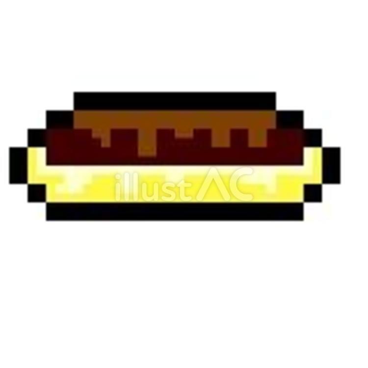 エクレア お菓子,デザート,ドット絵のイラスト素材