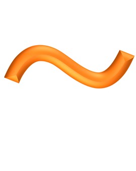 ３D文字記号オレンジにょろ