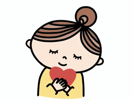 気持ち/安心/愛/ハート/女性 気持ち,感謝,女性,絆,サポート,ボランティア,愛,愛情,思いやり,ハートのイラスト素材