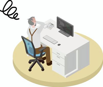 アイソメトリック_働く人➂-7 アイソメトリック_働く人➂-7 アイソメトリック,オフィス,会社員,男性,困る,オフィスワーク,働く,仕事,アイソメ,立体のイラスト素材