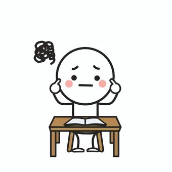 A stick figure with a round face thinking while worrying, JPG and PNG A stick figure with a round face thinking while worrying, çubuk figürler, chibi karakterleri, minik, JPG and PNG