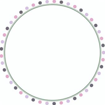 ドットとラインの丸フレーム・ピンク フレーム,丸,ドット,点,ベクター,白バック,飾り,円,額,囲みのイラスト素材