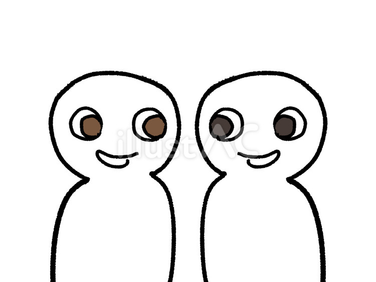 双子 人,大人,子供のイラスト素材