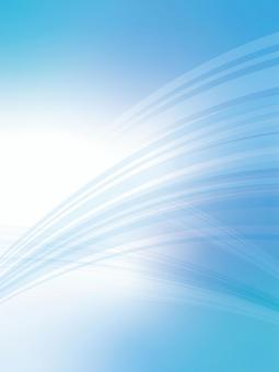 うっすらと空に流れる水色のウェーブ背景 背景,抽象的,波,水色,青,空,光,海,ブルー,ウェーブのイラスト素材