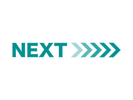 「NEXT」矢印ロゴ 次,ロゴ,矢印,未来,進む,続く,移動,遷移,右,連続のイラスト素材