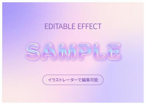 編集可能なホログラム文字 可愛い,y2k,y3k,デザイン,立体,文字,ぷっくり,アピアランス,イラレ,イラストレーターのイラスト素材