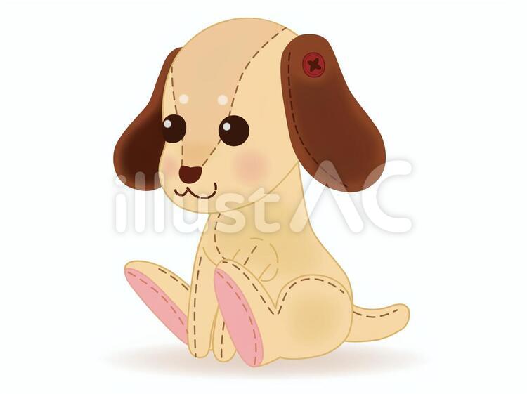 犬のぬいぐるみ（シンプル） 縫ぐるみ,ステッチ,縫い包みのイラスト素材