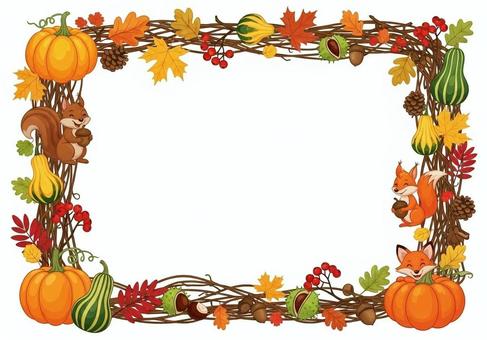 秋フレームイラスト