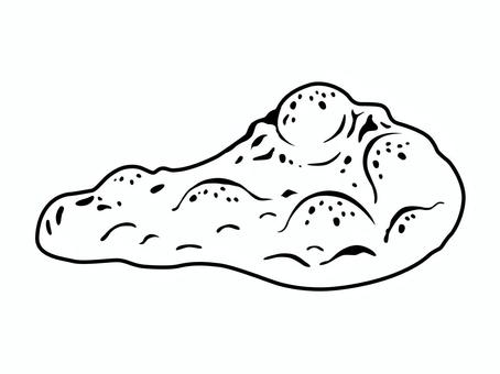 ナンのアイコン ナン,パン,インド,カレー,食べ物,アイコン,マーク,シンボル,白背景,線画のイラスト素材