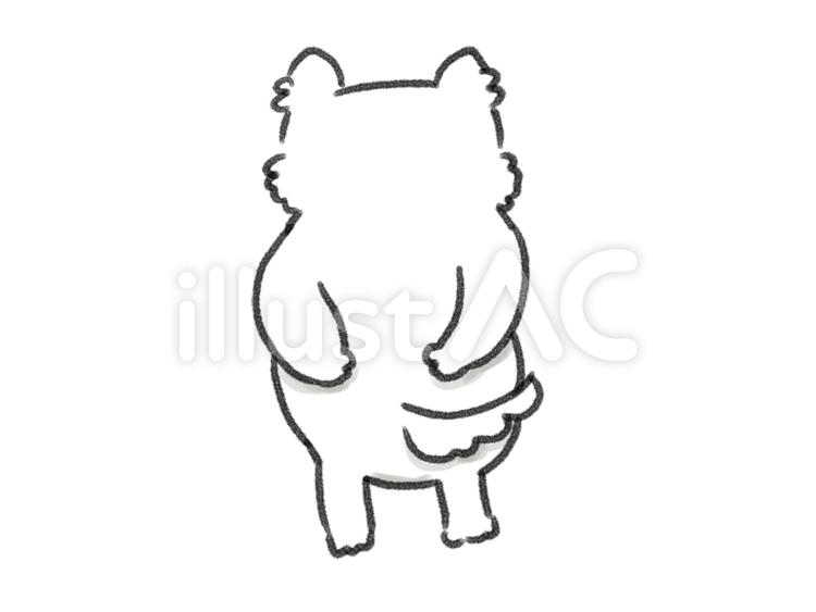 うしろいぬ 後ろ向き,犬,しっぽのイラスト素材