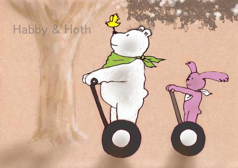 Illustration, segway, животное, характер, 