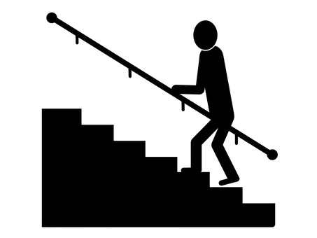 階段マーク 階段,段,マーク,人,人物,デザイン,案内,目印,表示,サインのイラスト素材