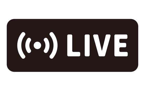 ライブ配信のシンプルアイコン４ ライブ配信,配信,マーク,アイコン,シンプル,文字,ライブ,live,ラベル,ステッカーのイラスト素材