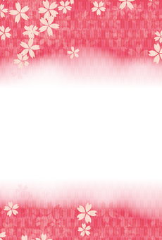 和柄の葉書（縦） 縦,和柄,桜,葉書,矢絣,赤,ポストカード,淡い,雲,可愛いのイラスト素材