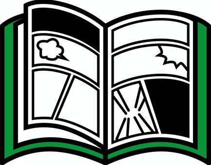 漫画　　 漫画,本,ページ,コマ割り,娯楽,印刷物,デフォルメ,線画のイラスト素材