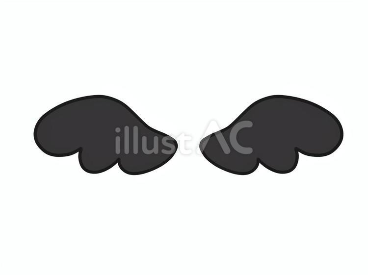 黒い羽のイラスト 羽,翼,堕天使のイラスト素材