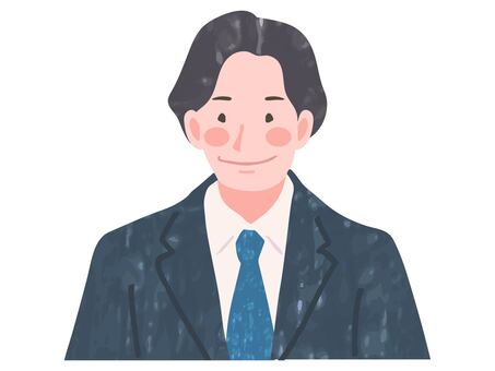 会社員男性の上半身のアイコン 男性,会社員,ビジネスマン,スーツ,ネクタイ,若い,サラリーマン,オフィス,ビジネス,担当者のイラスト素材
