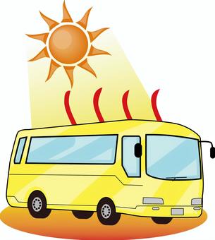車内温度上昇 車内,温度,上昇,太陽,夏,マイクロバス,ワゴン,車両のイラスト素材