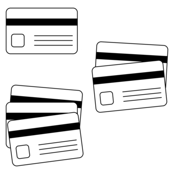 カードのアイコンセット 黒 キャッシュカード,クレジットカード,身分証,銀行,金融機関,貯金,ic,チップ,atm,キャッシュディスペンサーのイラスト素材