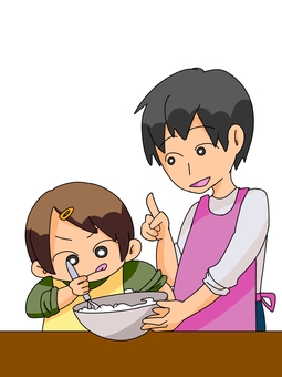 親子活動 親子,活動,料理,子供,大人,カラーのイラスト素材