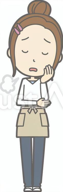 新妻主婦d-ため息-全身 新妻主婦,新妻,シンプルのイラスト素材