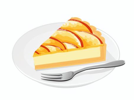 りんごのタルト4 りんご,タルト,ミント,スイーツ,料理,食べ物,フルーツ,皿,ピースのイラスト素材