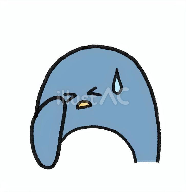 汗をかくペンギン 動物,可愛い,ほのぼののイラスト素材