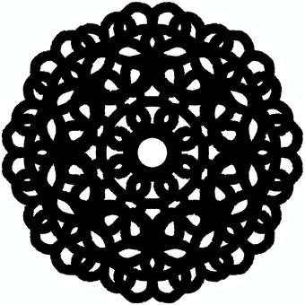 円形レース（黒） 円,レース,黒,シンプル,装飾,飾りのイラスト素材