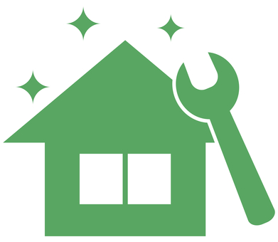 リフォームアイコン 緑 リフォーム,家,修理,修繕,メンテナンス,金槌,マイホーム,住宅,一戸建て,リノベーションのイラスト素材