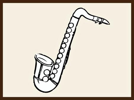 サックス　リアル　イラスト サックス,リアル,手描き,楽器,音楽,演奏のイラスト素材
