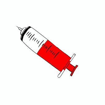 採血の注射器 注射器,採血,医療,赤色,道具のイラスト素材
