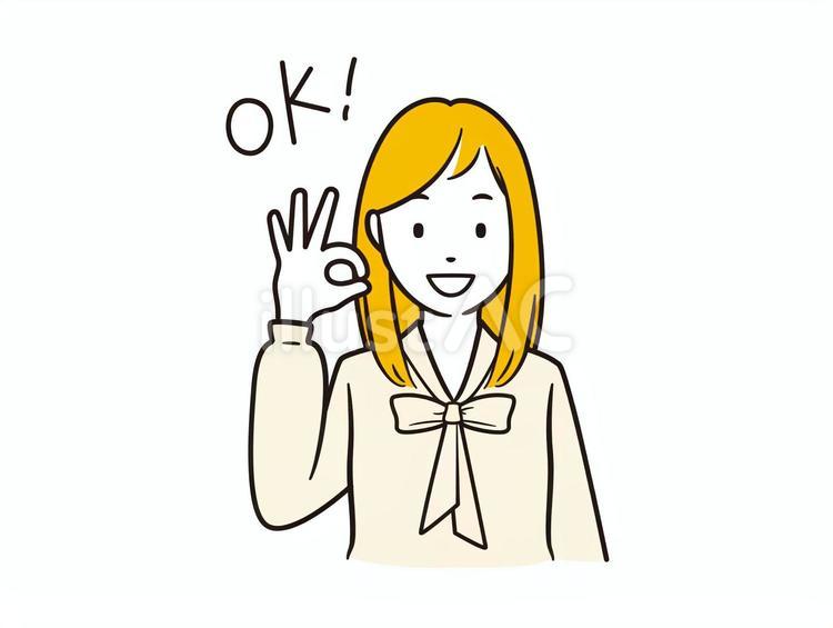 OKサインをするOL-b ビジネス,人物,人のイラスト素材
